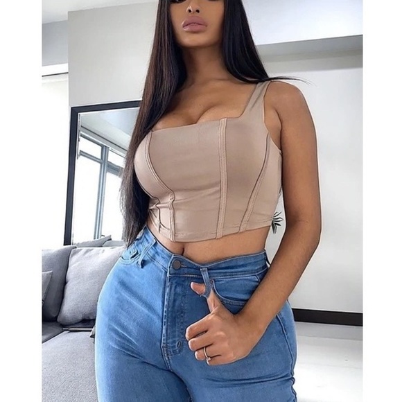 Fashion Nova Tops - Fashion Nova Stretch Corset Crop Top
